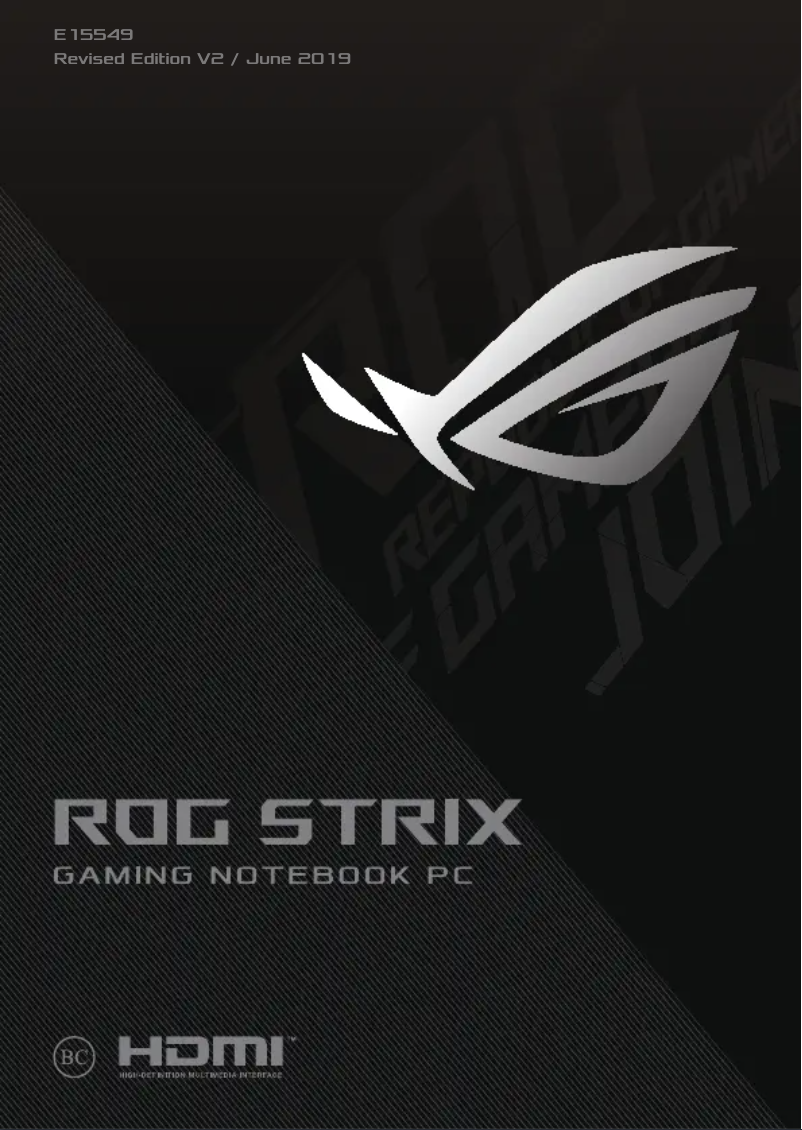 Image de la première page du manuel de l'appareil ROG Strix GL731GT