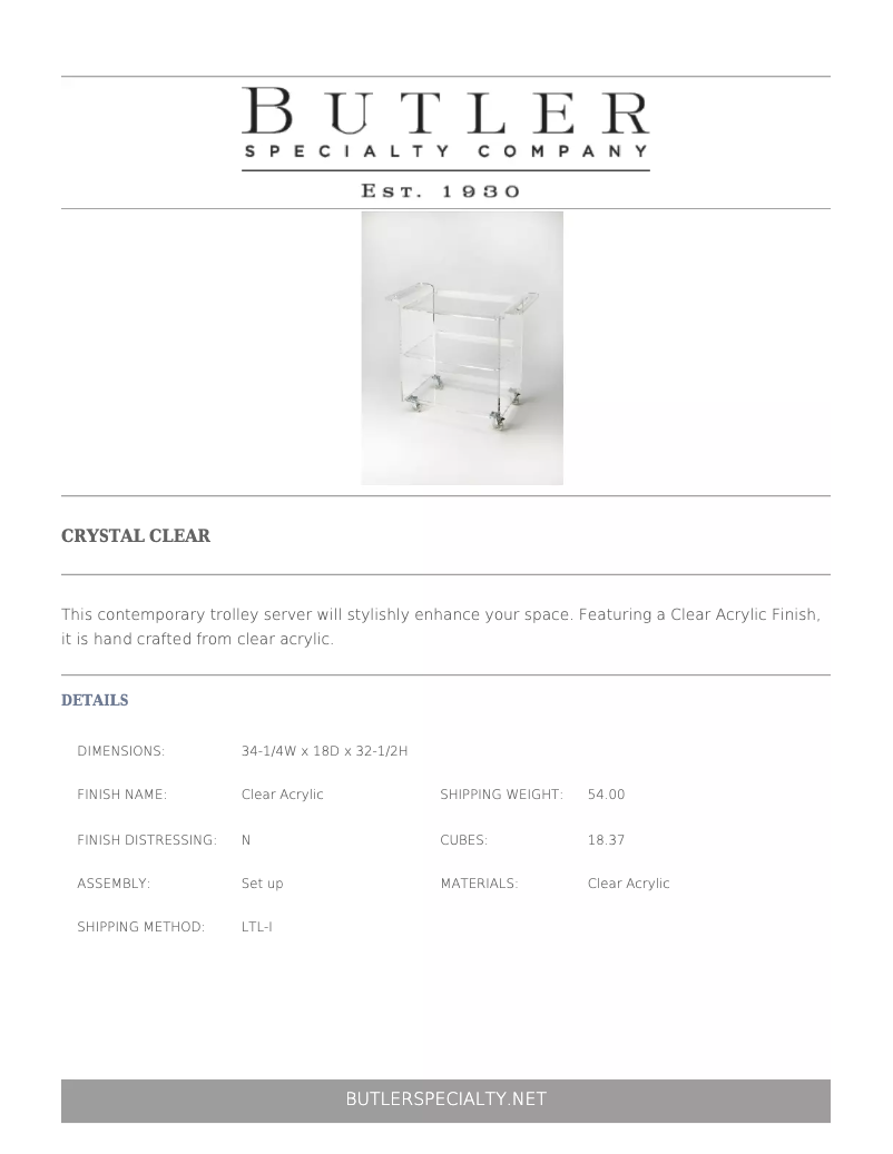 Page n°1 - Manuel utilisateur Butler Clear