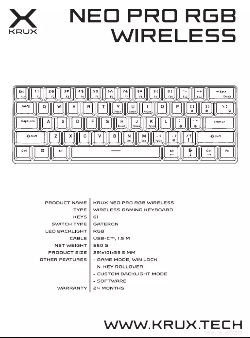 Image de la première page du manuel de l'appareil Neo PRO RGB Wireless