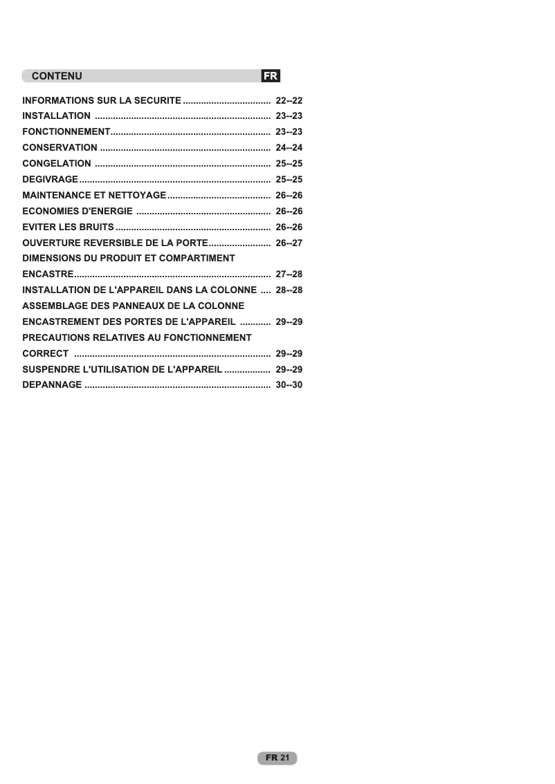 Page n°1 - Manuel utilisateur Candy CIL 220 NE