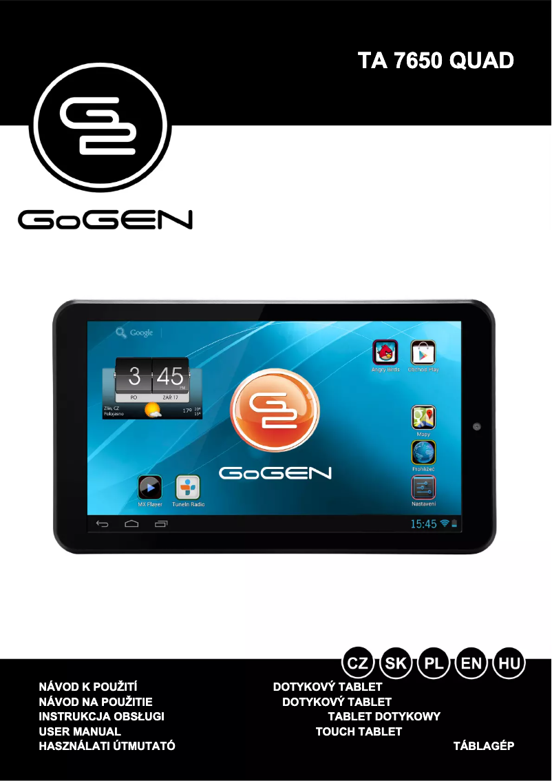 Page 1 of the manual User Manual GoGen TA 7650 QUAD