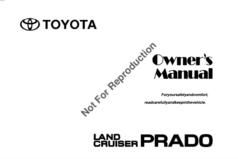 Page 1 de la notice Manuel utilisateur Toyota Land Cruiser Prado (2009)