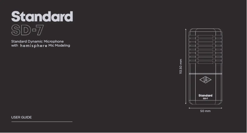 Page 1 de la notice Manuel utilisateur Universal Audio Standard SD-7