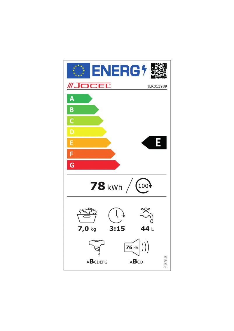 Page n°1 - Label énergétique Jocel JLR013989