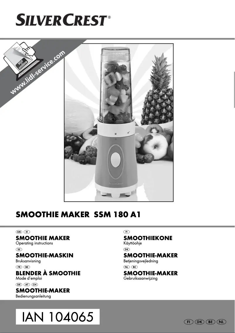 Page n°1 - Manuel utilisateur SilverCrest SSME 250 A4