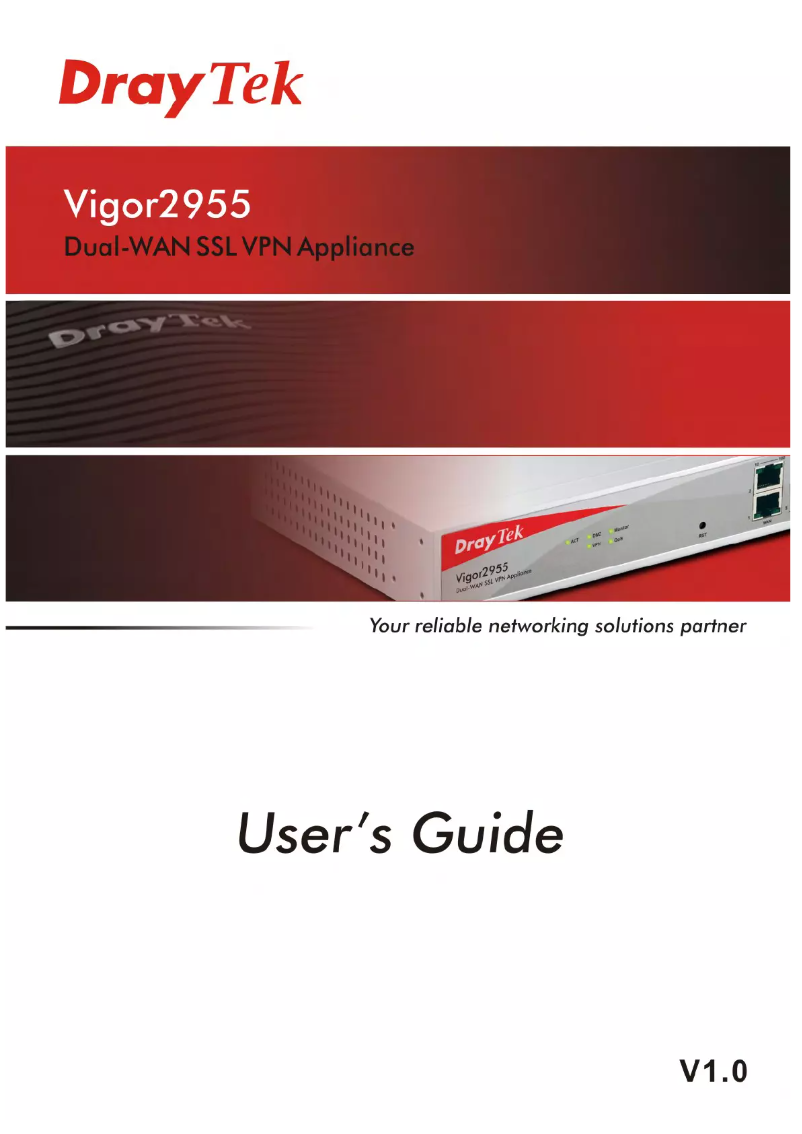 Page n°1 - Manuel utilisateur Draytek Vigor 2955