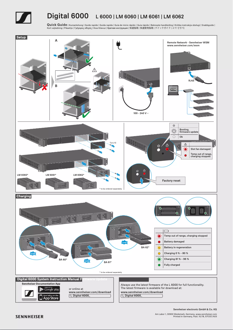 Page 1 de la notice Manuel utilisateur Sennheiser LM 6061