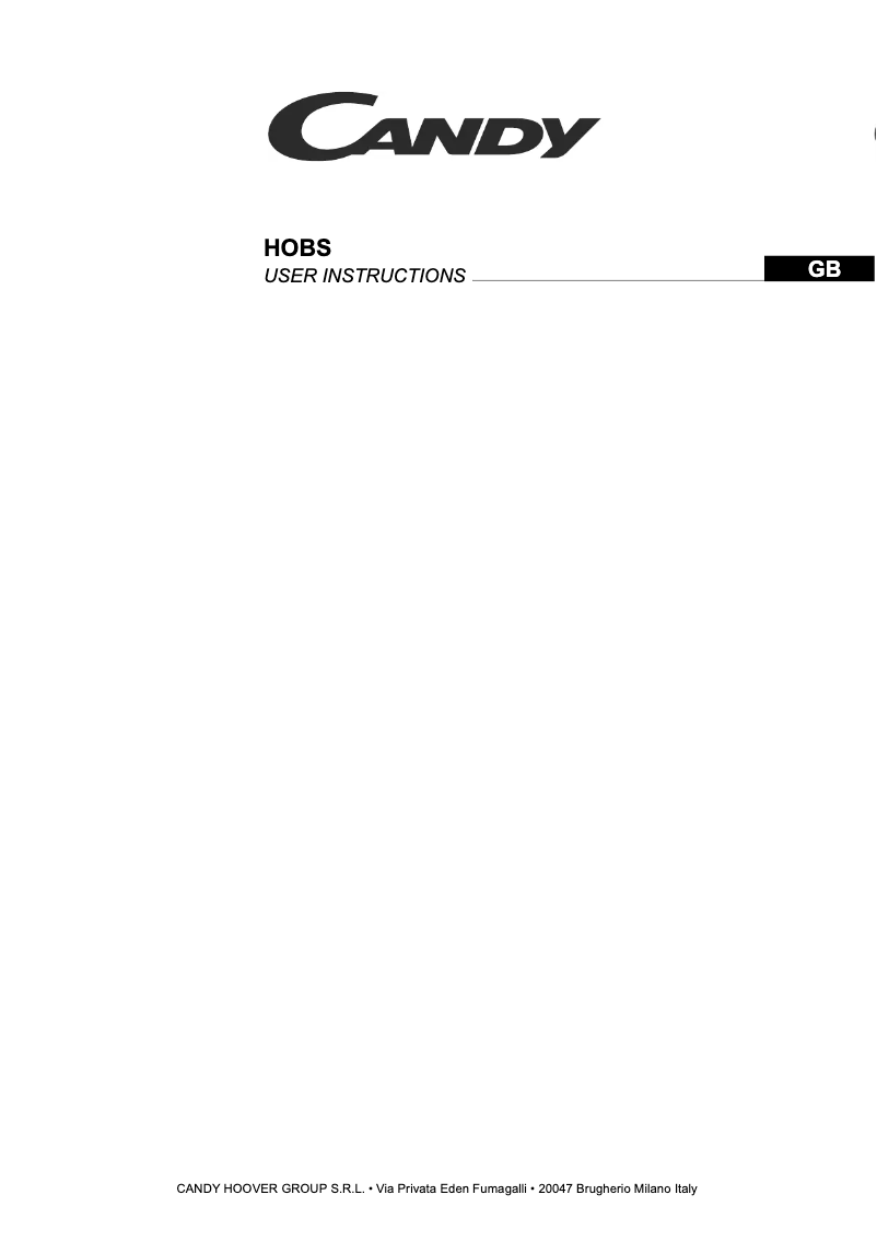 Page n°1 - Manuel utilisateur Candy CH642XK