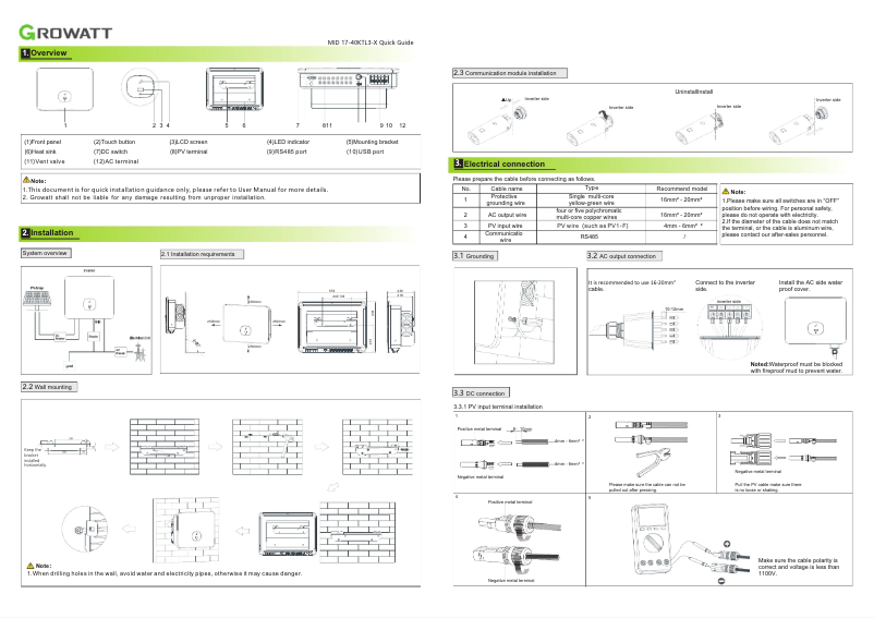 Image de la première page du manuel de l'appareil MID 17-40KTL3-X