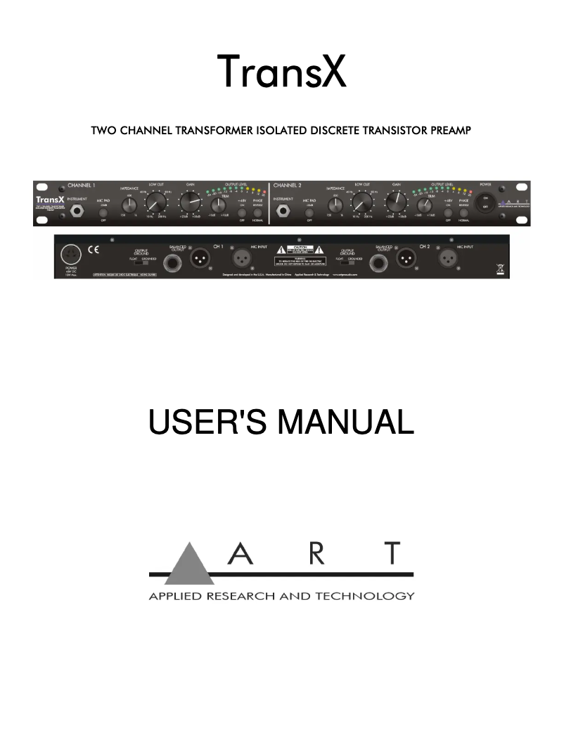 Página 1 del manual Manual de usuario ART TransX