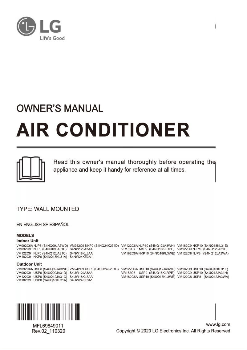 Página 1 del manual Manual de usuario LG VM122C6A