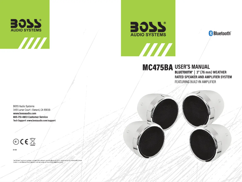 Page n°1 - Manuel utilisateur Boss MC475BA
