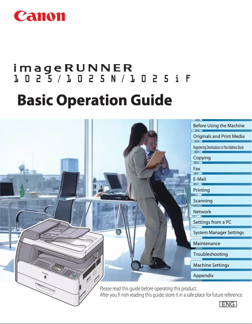 Page n°1 - Manuel utilisateur Canon IR1025IF