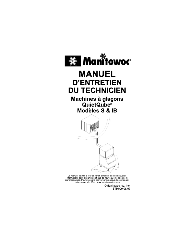 Page 1 de la notice Manuel utilisateur Manitowoc QuietQube S-3070C