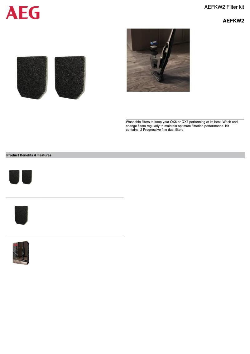 Image de la première page du manuel de l'appareil AEFKW2