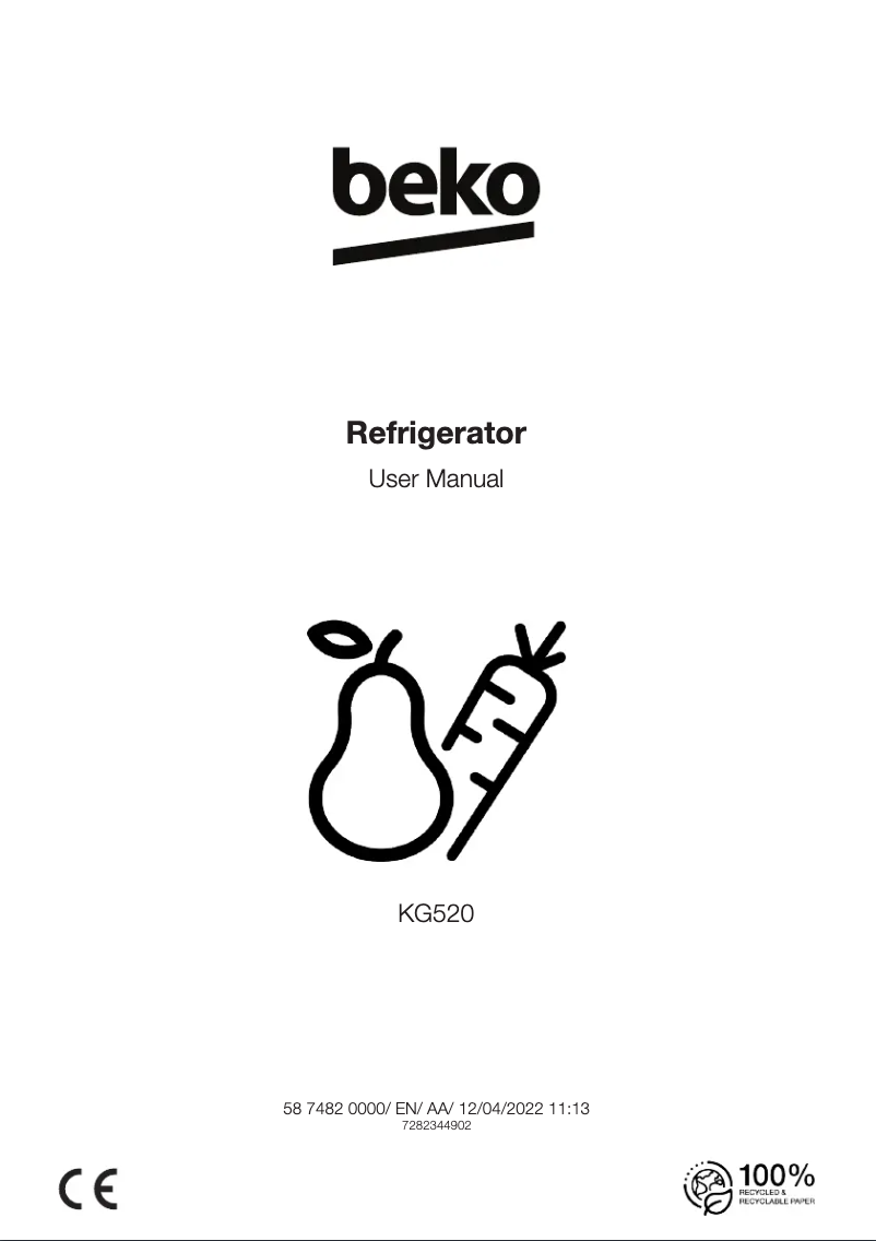 Page n°1 - Manuel utilisateur Beko KG530