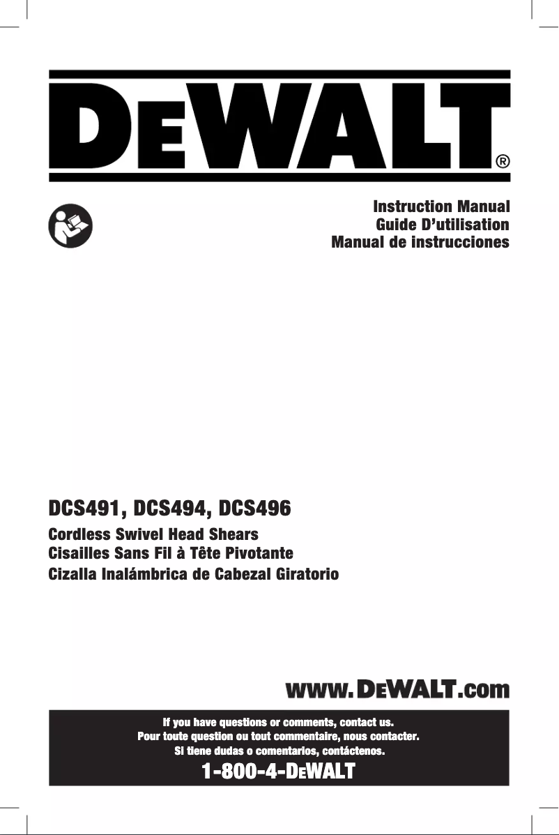 Página 1 del manual Manual de usuario DeWalt DCS491