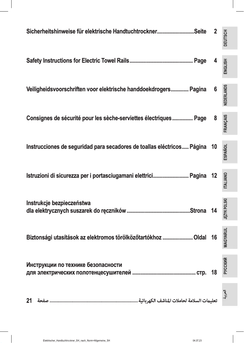 Page 1 de la notice Instructions / montage ProfiCare PC-EHW 3115