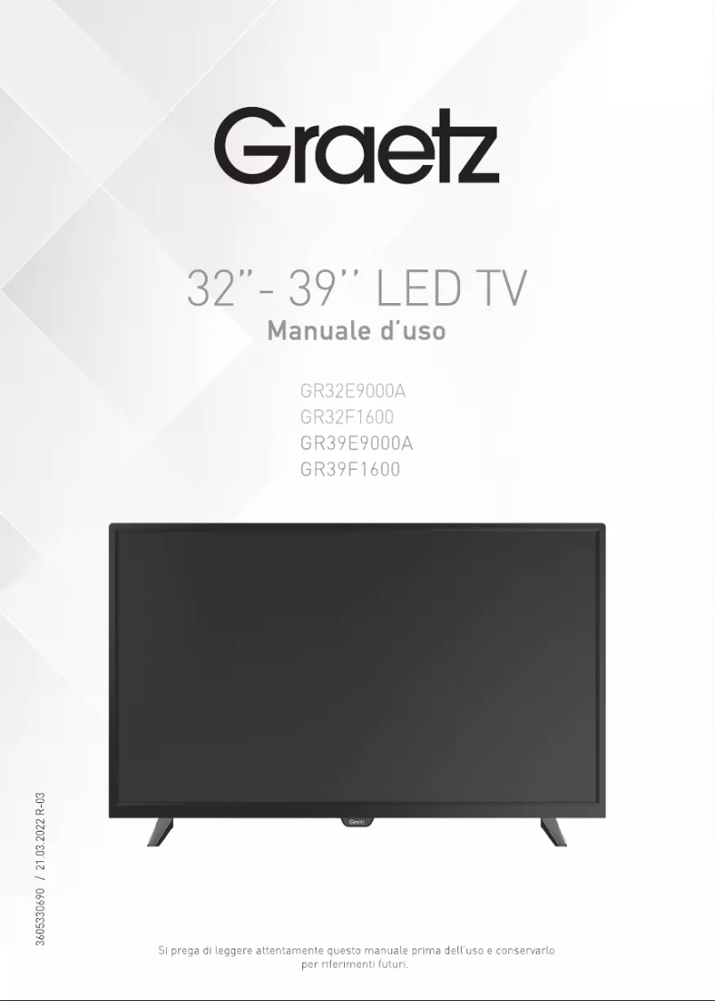 Page 1 de la notice Manuel utilisateur Graetz GR39E9000A