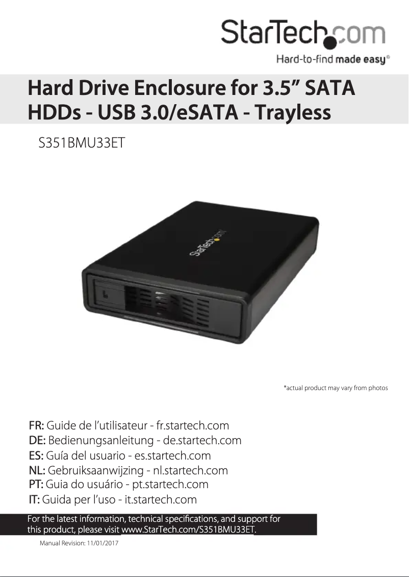 Page 1 de la notice Manuel utilisateur StarTech.com S351BMU33ET