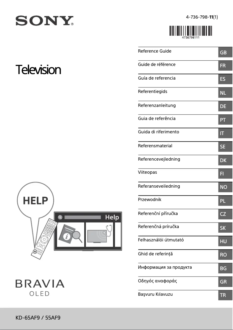 Page 1 de la notice Manuel utilisateur Sony KD-65AF9
