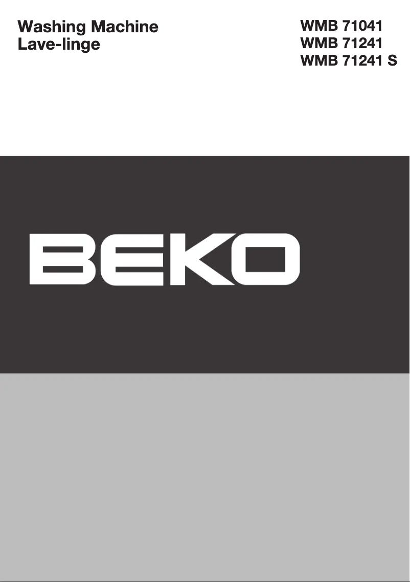 Page 1 de la notice Manuel utilisateur Beko WMB 71241 S