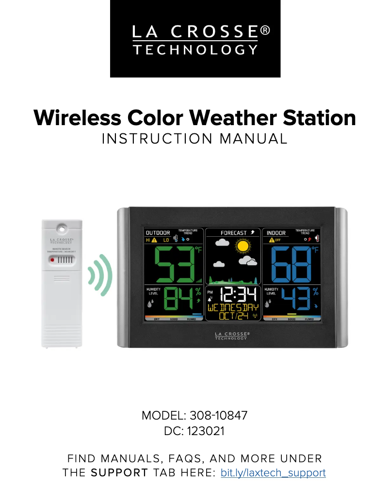 Page n°1 - Manuel utilisateur La Crosse Technology 308-10847