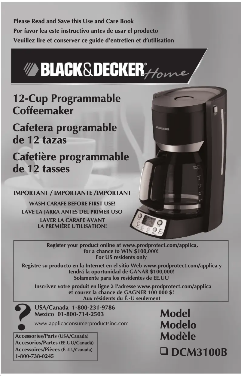 Page 1 de la notice Manuel utilisateur Black & Decker DCM3100B