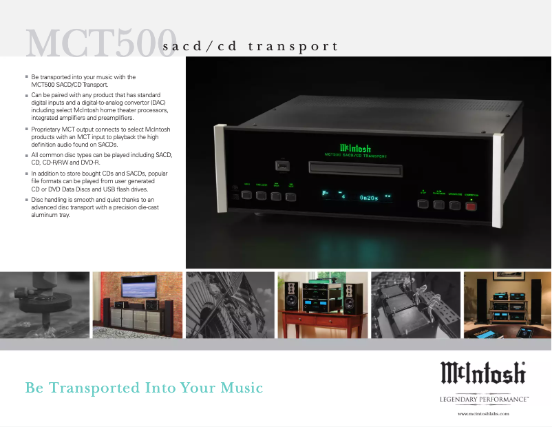 Page 1 de la notice Fiche technique McIntosh MCT500