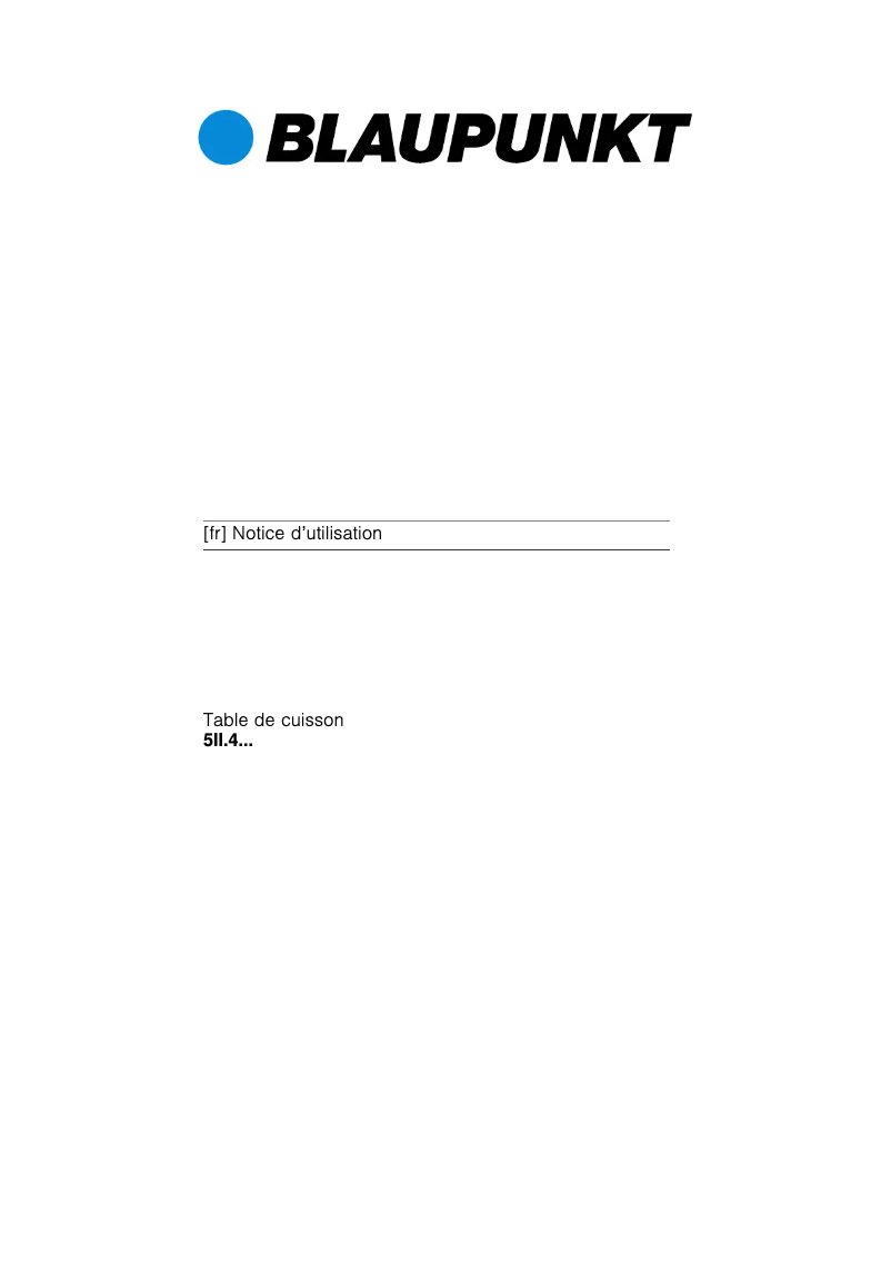 Page 1 of the manual User Manual Blaupunkt 5II64351