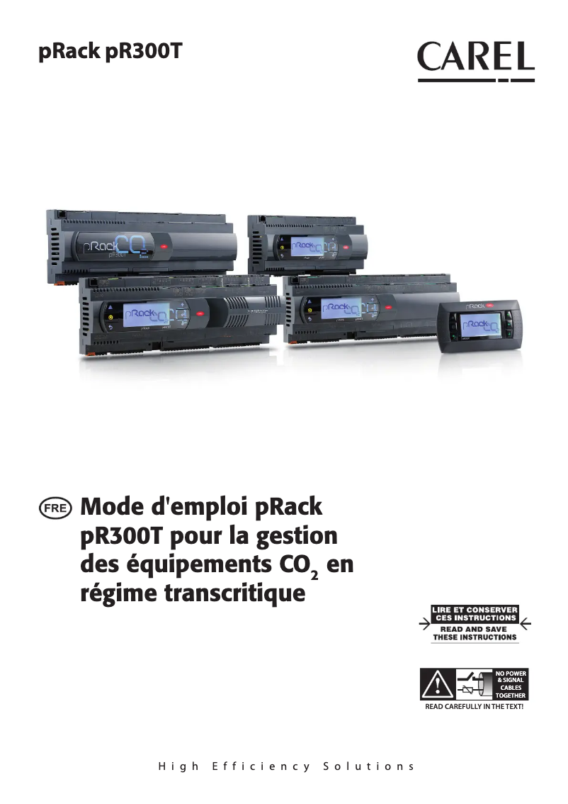Page 1 de la notice Manuel utilisateur Carel pRack pR300T