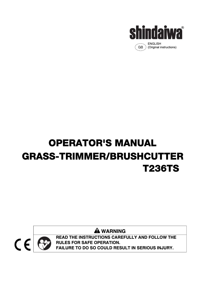 Page 1 de la notice Manuel utilisateur Shindaiwa T236TS