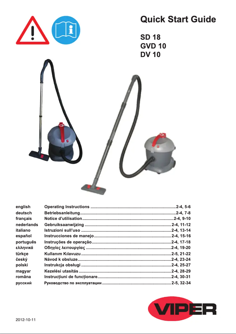 Página 1 del manual Manual de usuario Nilfisk Viper SD18