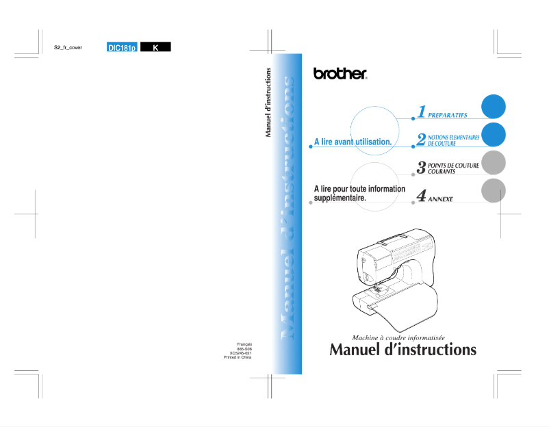 Page 1 de la notice Manuel utilisateur Brother CS-8070