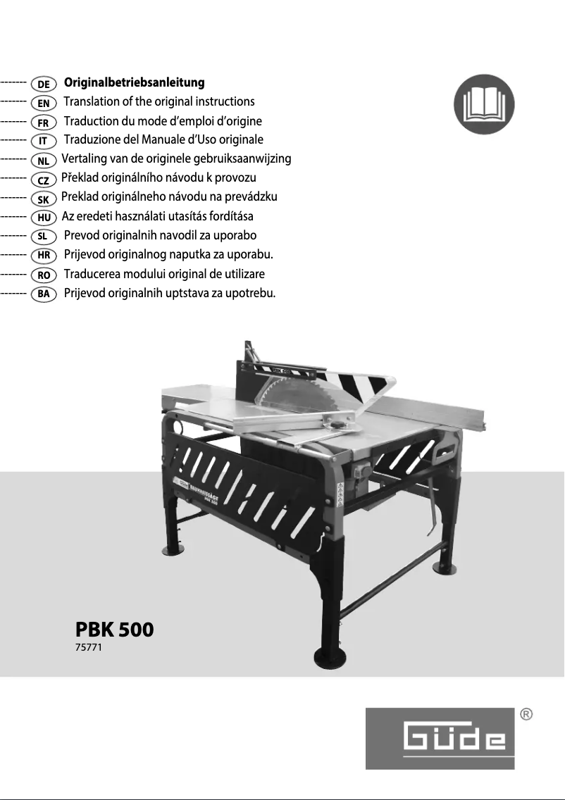 First page image of the manual for PBK 500