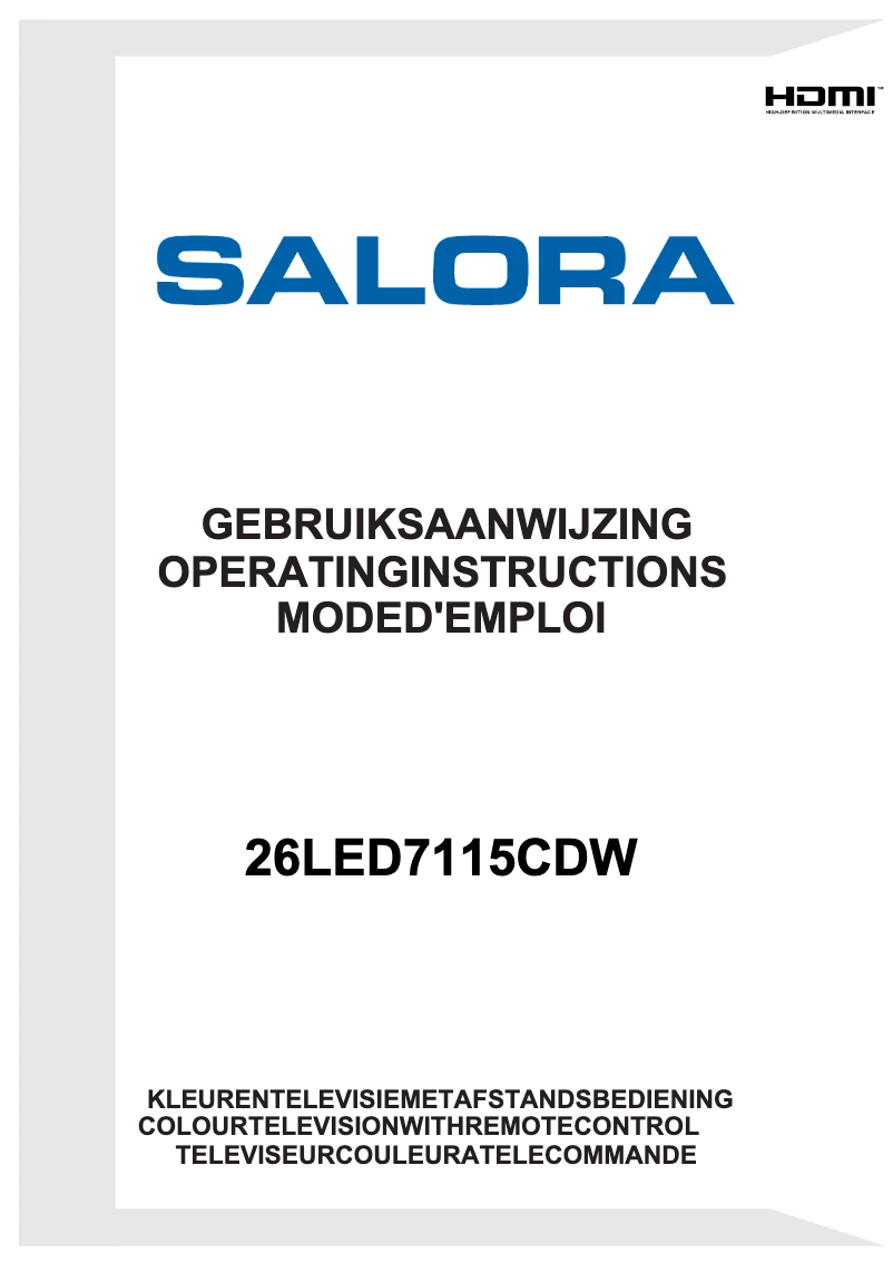 Page 1 de la notice Manuel utilisateur Salora 26LED7115CDW