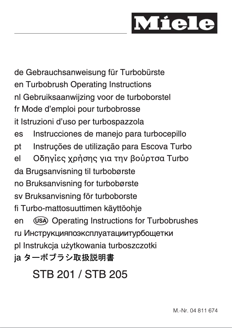 Page n°1 - Manuel utilisateur Miele STB 205-3