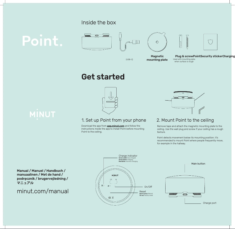 Page 1 de la notice Manuel utilisateur Minut Point