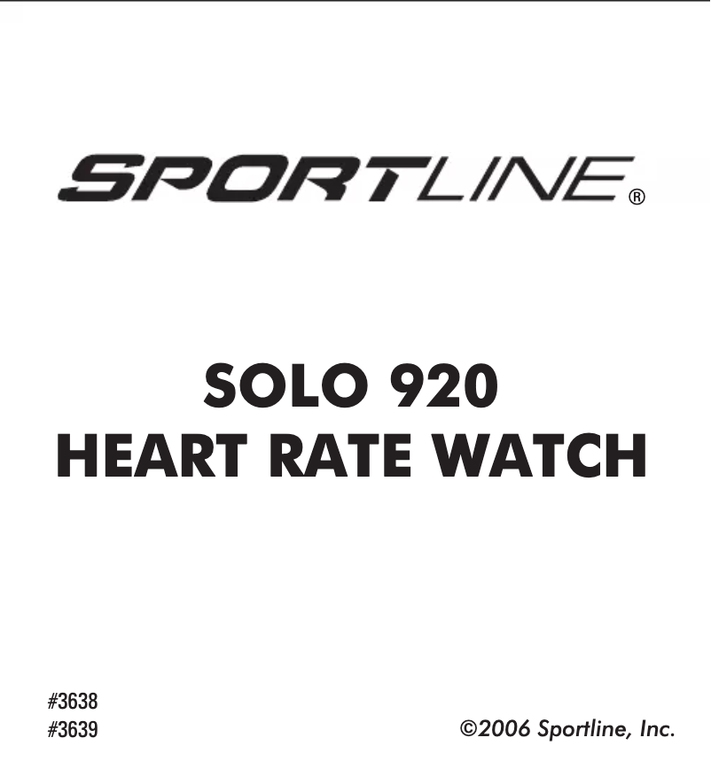 Image de la première page du manuel de l'appareil Solo 920