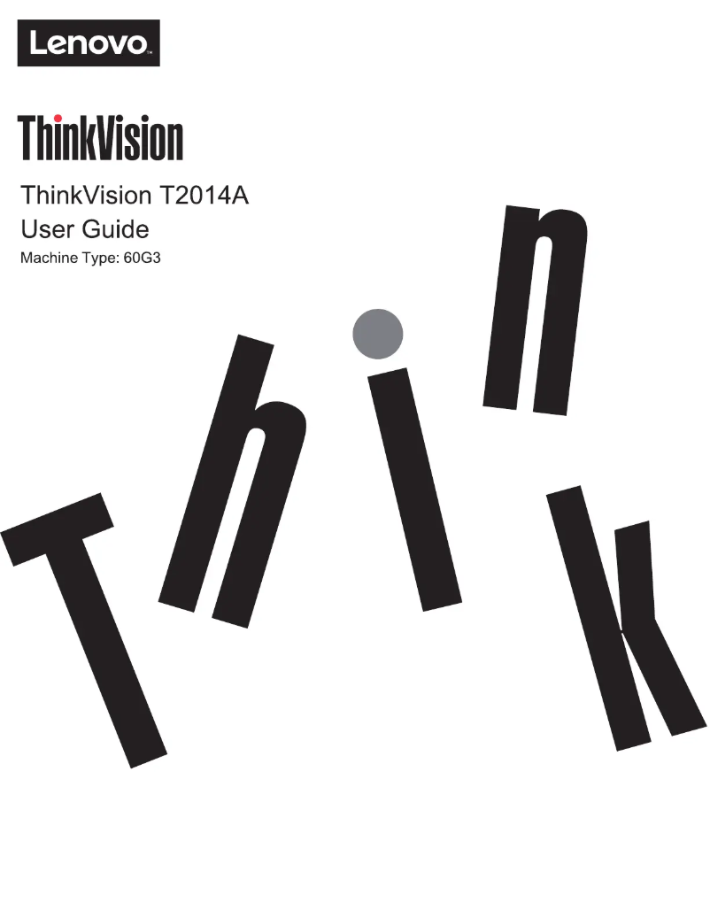 Page n°1 - Manuel utilisateur Lenovo ThinkVision T2014