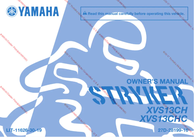 Page n°1 - Manuel utilisateur Yamaha Stryker (2017)