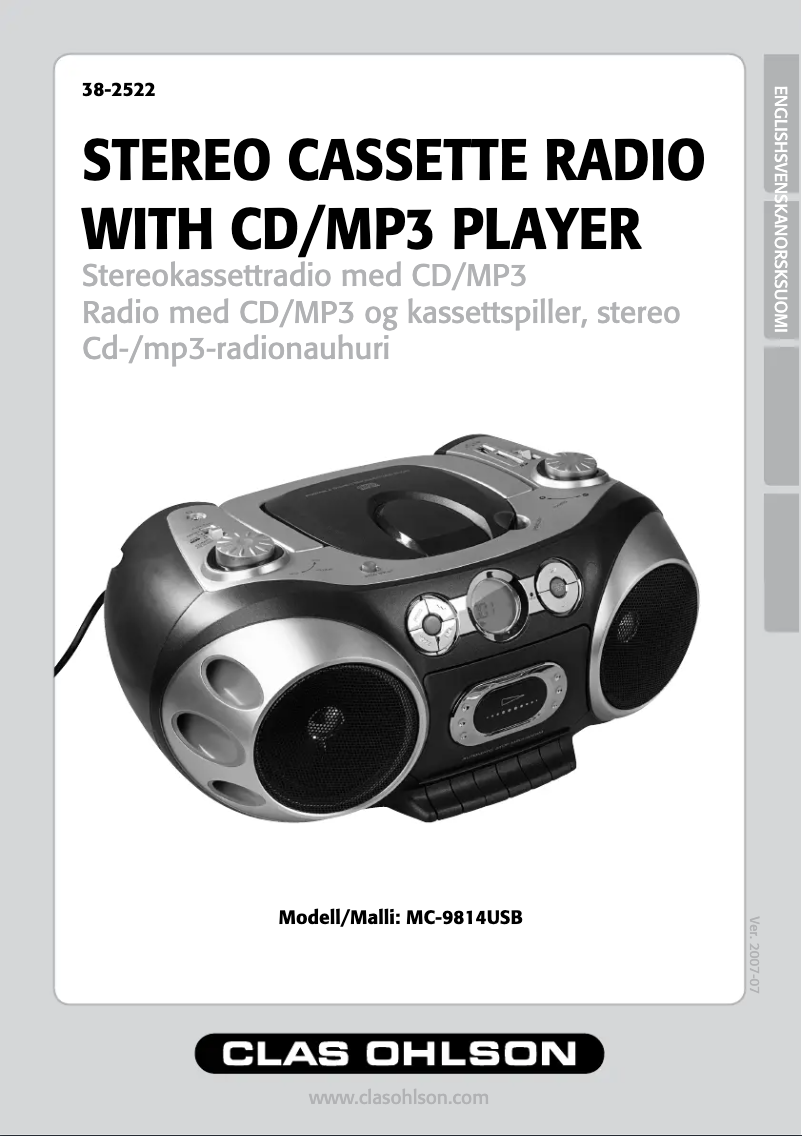 Page n°1 - Manuel utilisateur Clas Ohlson MC-9814USB