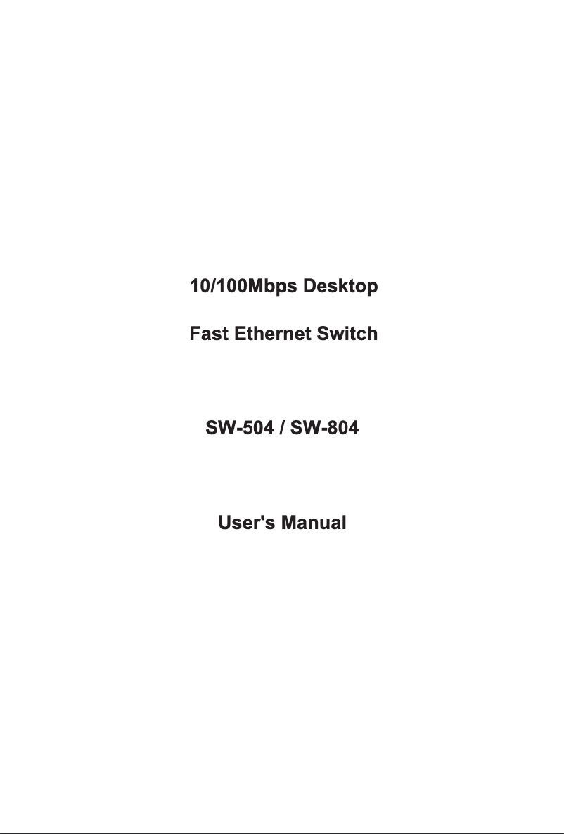 Image de la première page du manuel de l'appareil SW-804