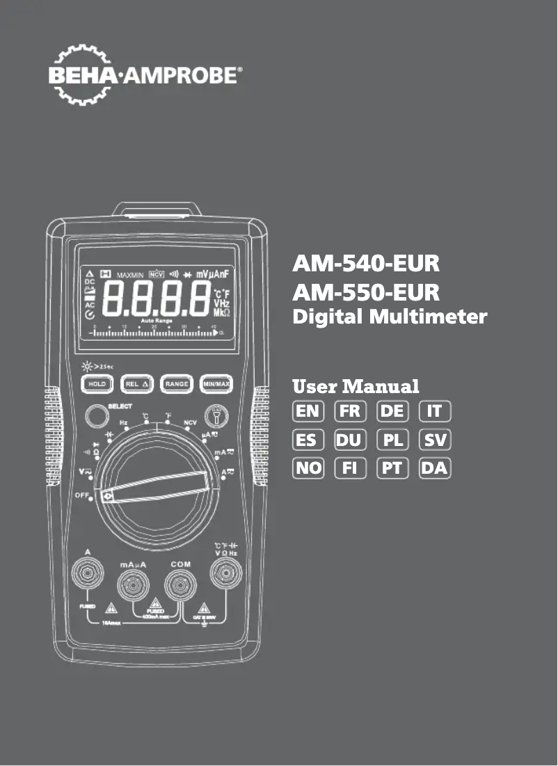 Image de la première page du manuel de l'appareil AM-540-EUR