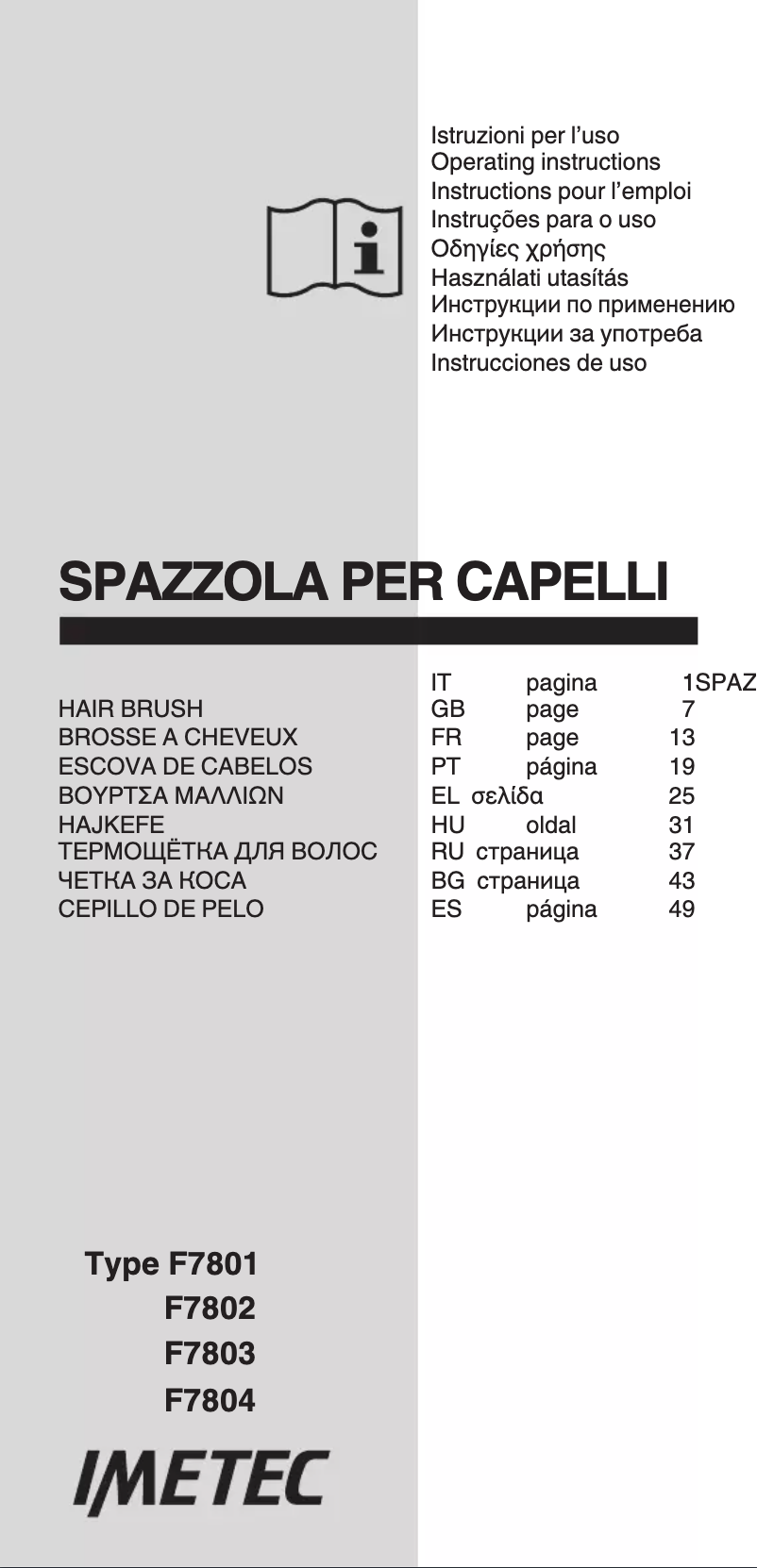 Image de la première page du manuel de l'appareil Bellissima Magic Style PB2 30