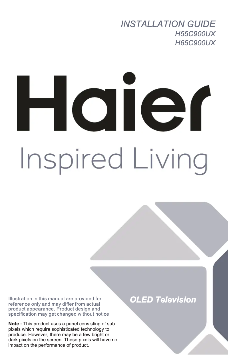 Imagen de la primera página del manual del dispositivo H65C900UX