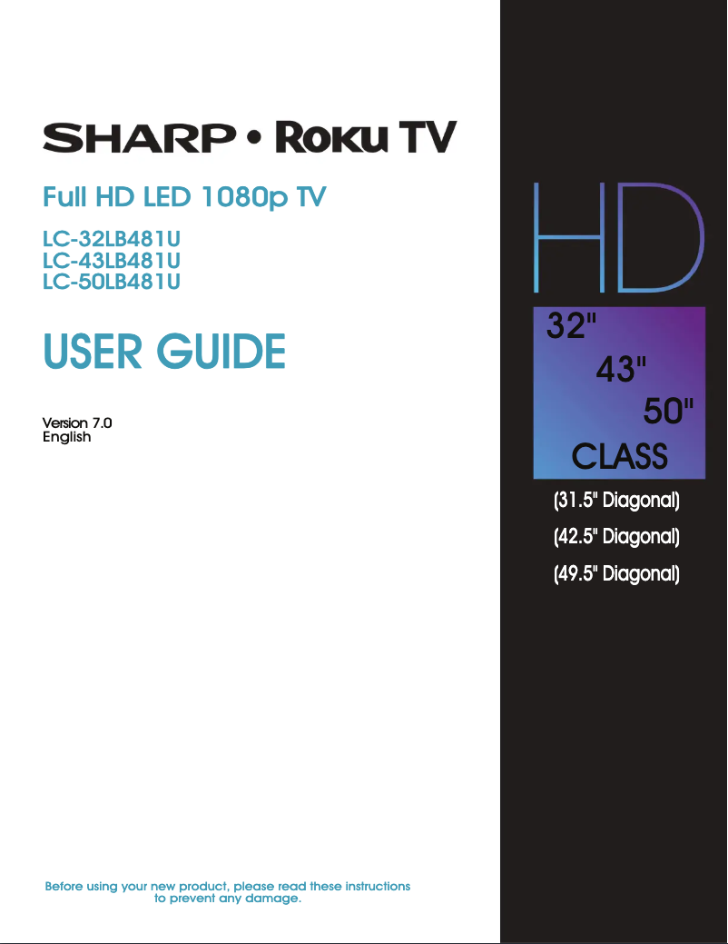 Image de la première page du manuel de l'appareil Aquos LC-32LB481U