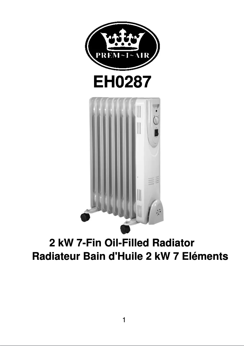Page n°1 - Manuel utilisateur Prem-I-Air EH0287