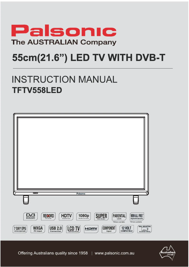 Página 1 del manual Manual de usuario Palsonic TFTV558LED