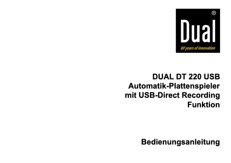 Página 1 del manual Manual de usuario Dual DT 220 USB